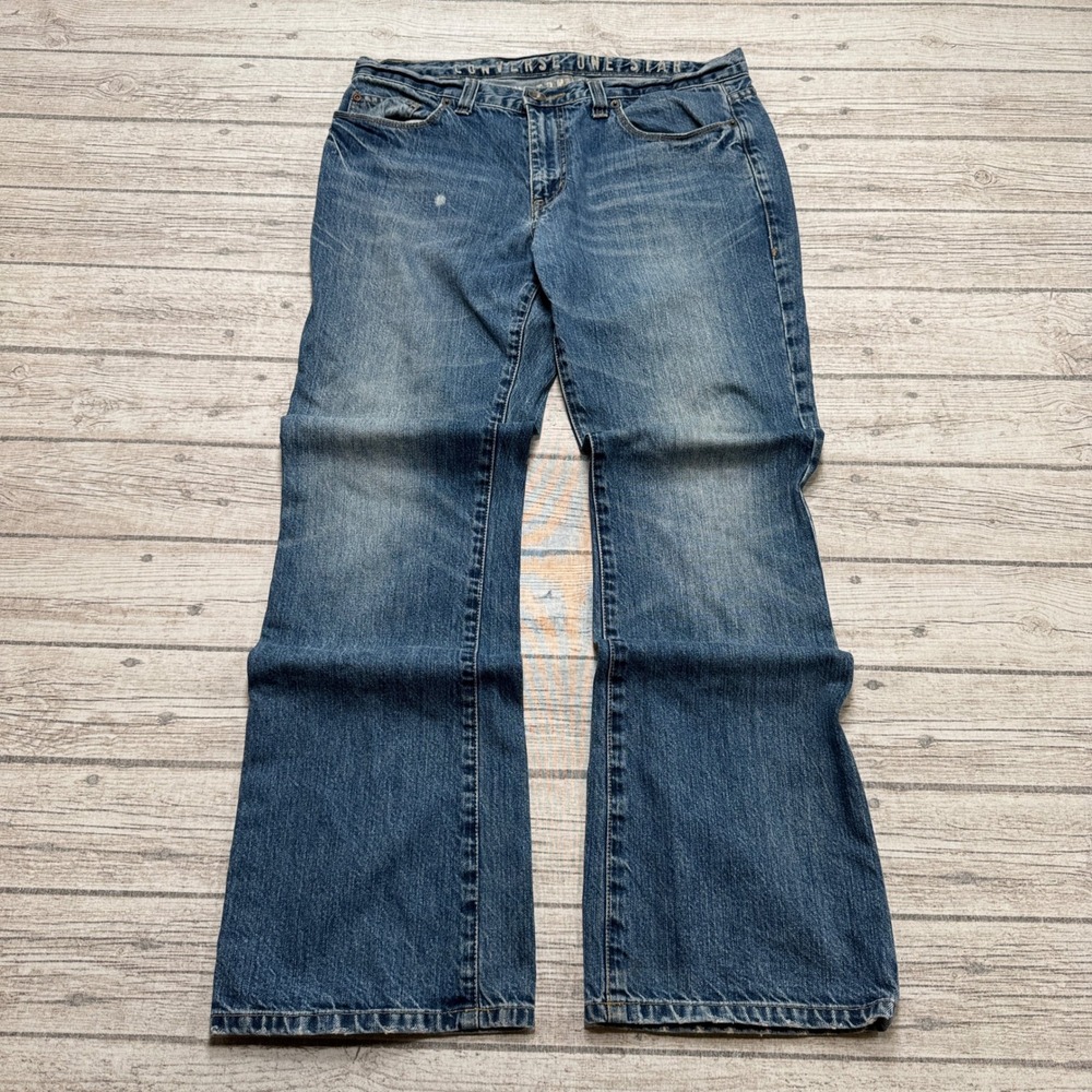 Converse One Star Jeans Men's 34x32 Blue Bootcut Denim Relaxed Fit Cotton Rugged